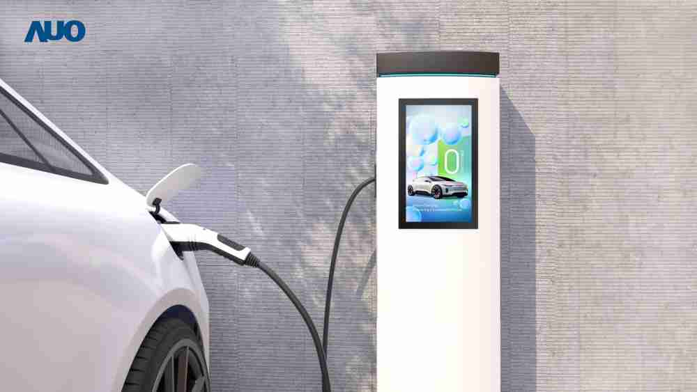 友達〝EVSE車用充電樁解決方案〞專為電動汽車充電樁設計，，，具有高亮度、、、克服戶外艱難環境的耐溫、、、耐紫外線等特性，，並搭載散熱性及擴充性強的高效能工業電腦，，，，可實現人機互動訴求，，如資訊顯示、、支付等應用