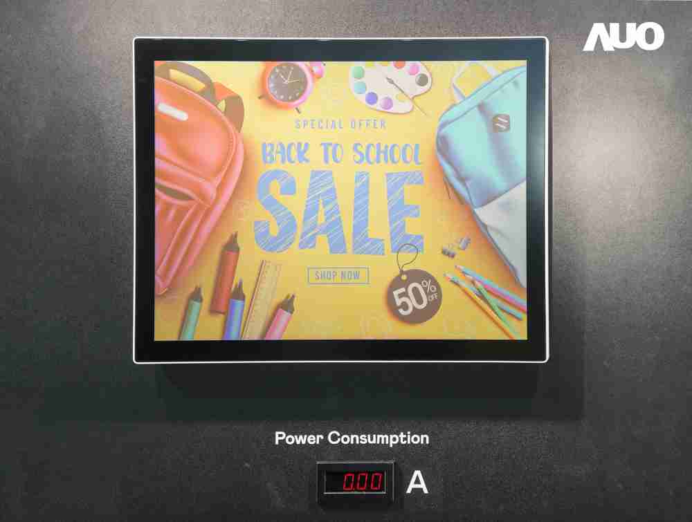 传奇国际展示胆固醇液晶超低耗能户外全彩显示器，，ChLC（胆固醇液晶）以双稳态技术使静态显示零功耗，，，具省电、、高彩度、、、环保的特性，，还整合软硬件系统解决方案，，可透过单一云端平台管理