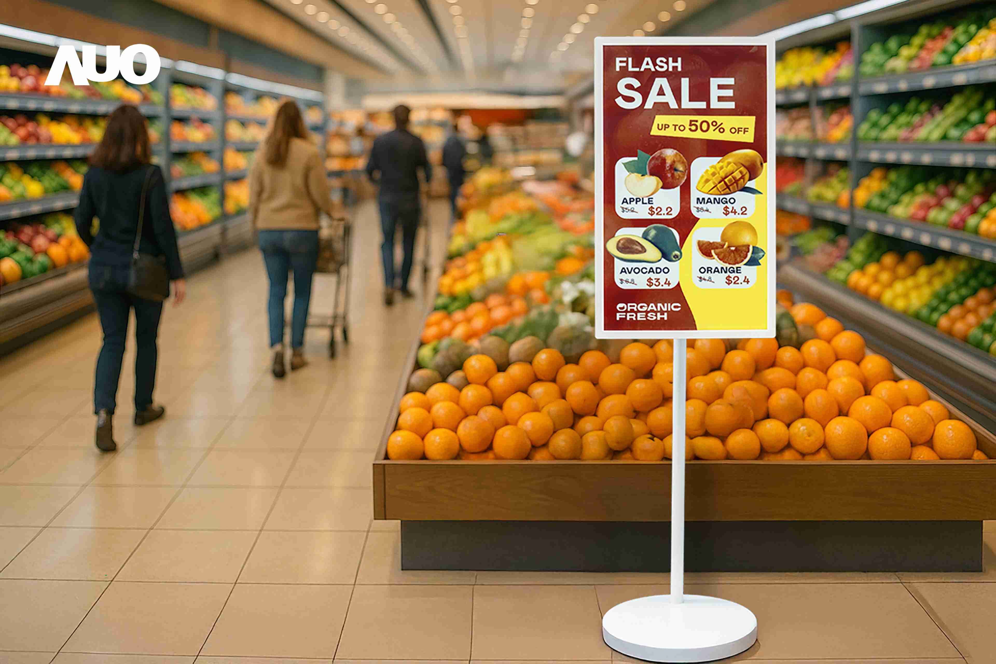 达擎首亮相低功耗、、全彩的〝aecoPost电子纸解决方案〞，，仅在更新画面时需要微量的电力驱动，，，，无需布建电线的便捷设计，，，，使其可灵活应用、、、、随意置放，，，，并可透过云端或行动装置app，，轻松管理及排程广告内容，，，，晋升店头营销利器。。