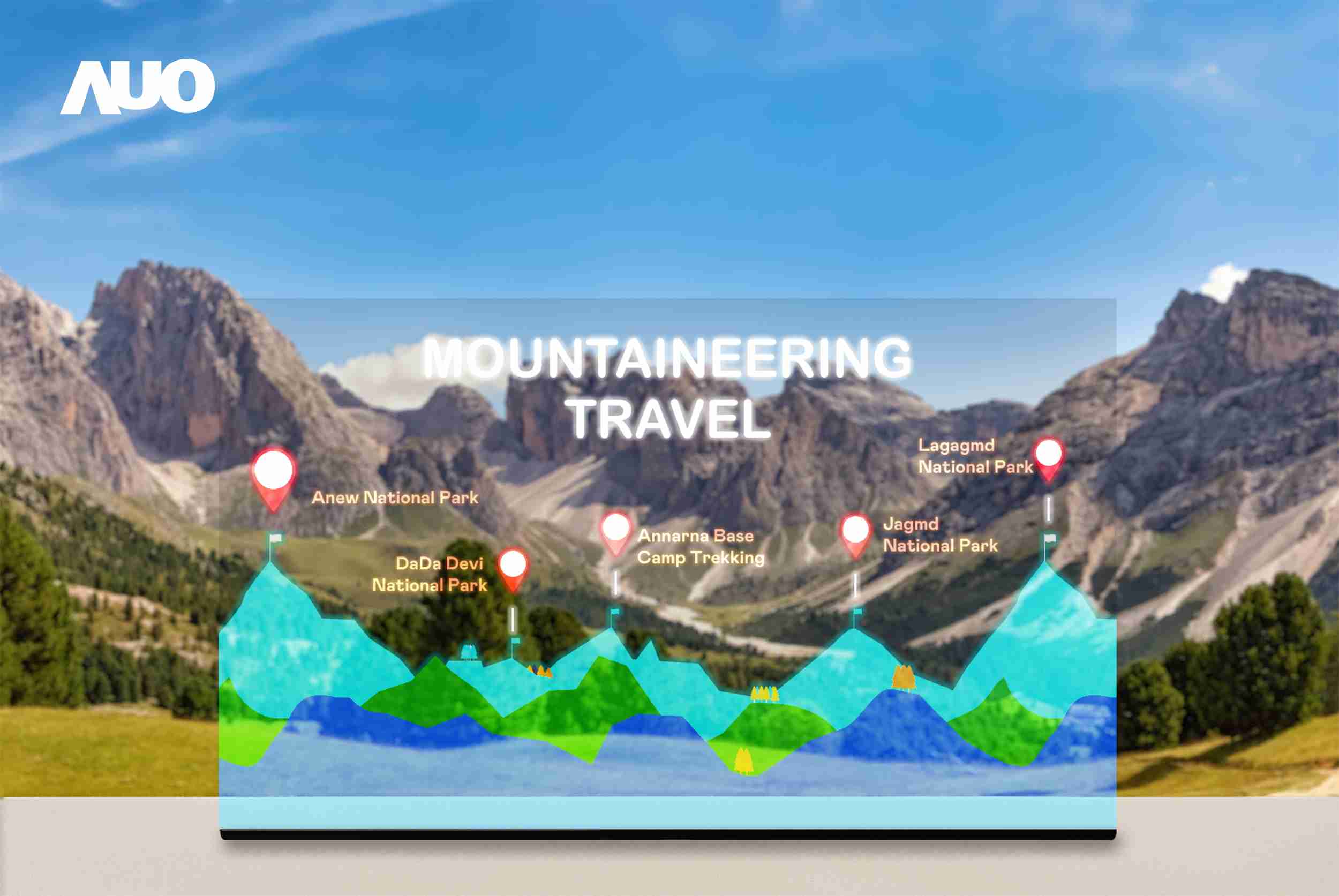 传奇国际展示全球单片尺寸最大(*)42吋透明Micro LED显示器拼接而成的〝64吋透明Micro LED显示器〞，，，，具备高透明度、、、、1,000 nits高亮度、、、、广色域、、、采用三边无边框的无缝拼接等多重特色，，，，呈现超高清、、、、细腻画质而不遮挡后方视觉，，满足层峰需求，，可广泛运用于零售、、、艺术展览或商业空间等场域